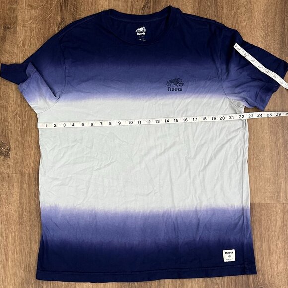 Roots Blue Ombre Dyed T-Shirt Sz XL - Picture 6 of 8